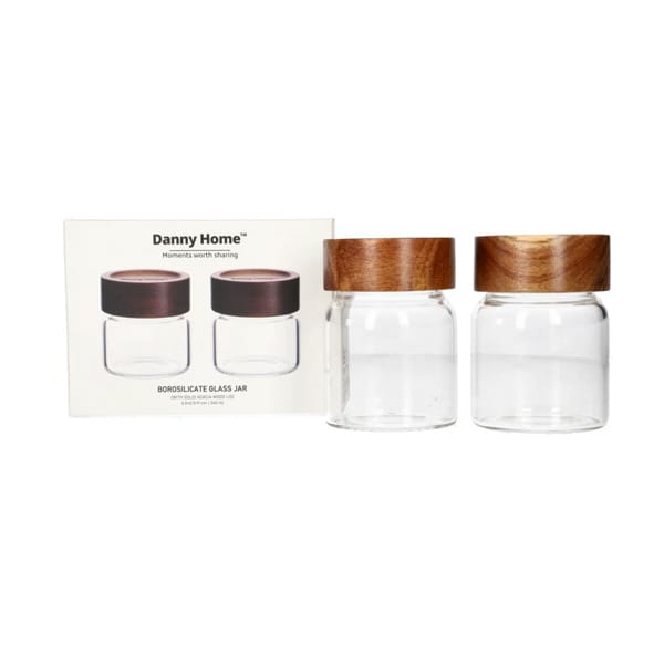 Glass Storage Jar With Lid 340ml (Set of 2pcs)