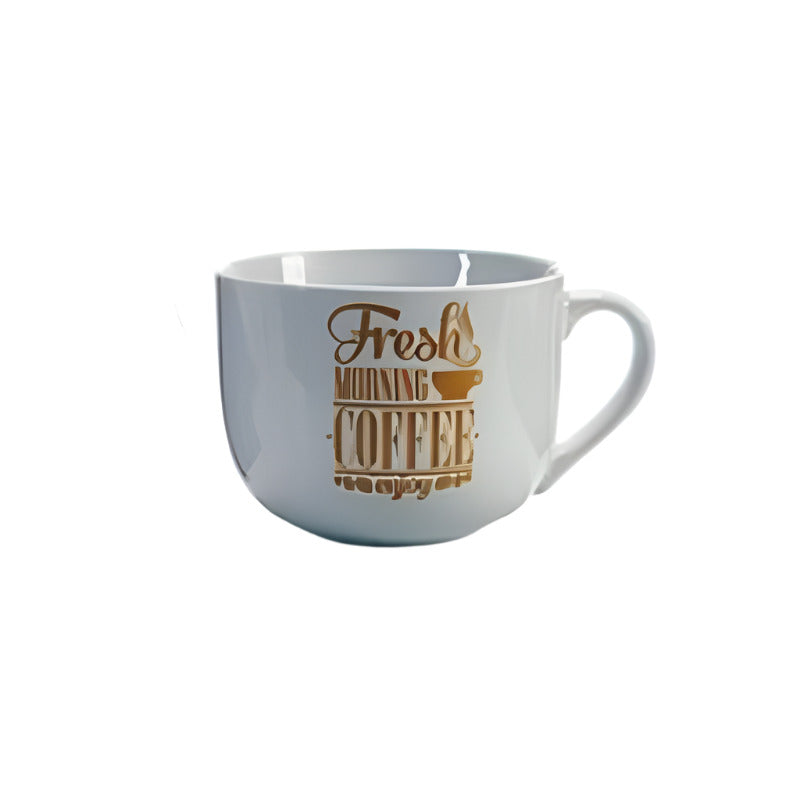 Gold Printed Porcelain Coffee Mug 500ml