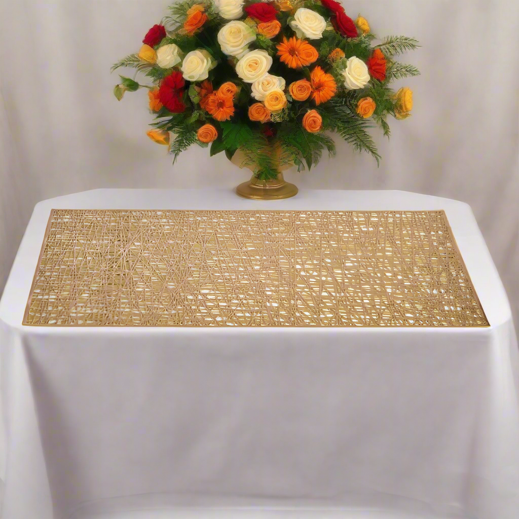 Golden Plastic Rectangular Table Cloth