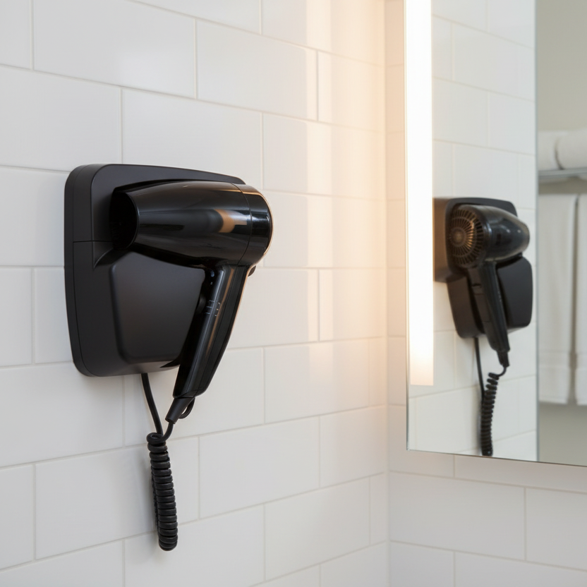 Wall Mounted Hair Dryer Black
