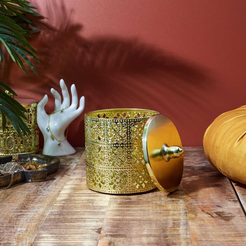 Gold Deco Box With Lid