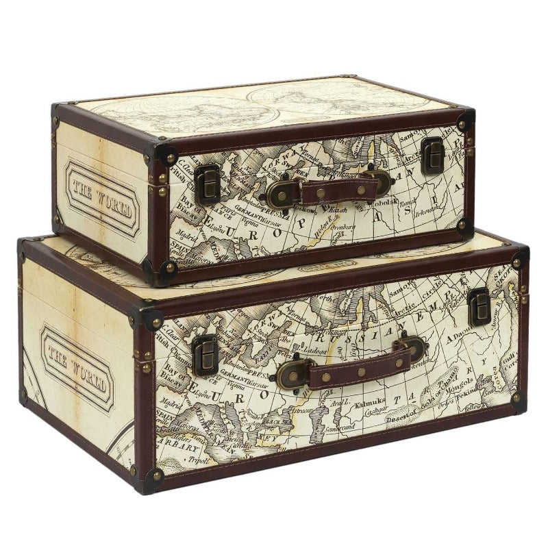 World Map Deco Briefcases