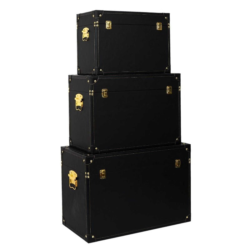 Decorative Trunks Black & Gold