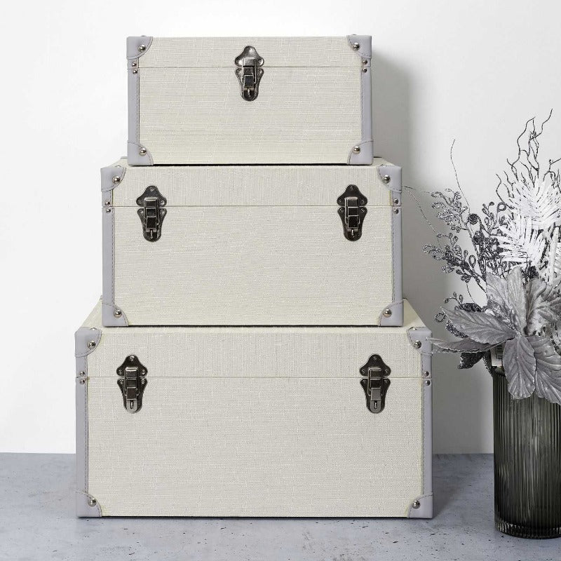 Decorative Trunks Grey & Beige