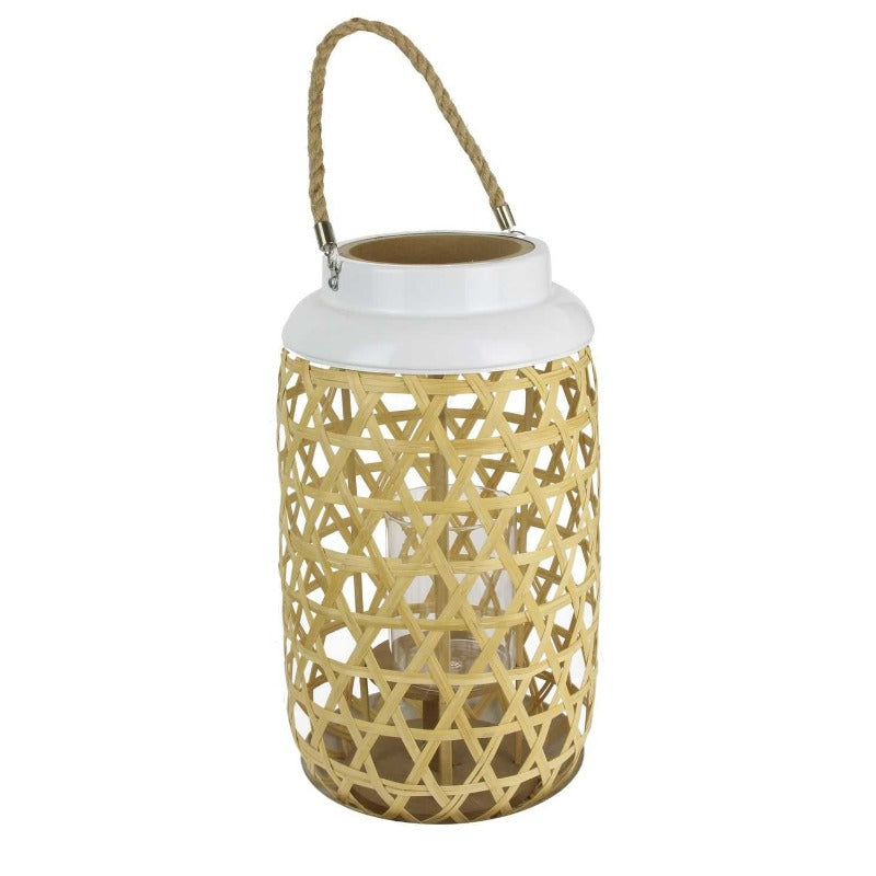 Open weave Lantern Wooden 21 x 21 x 38.5cm