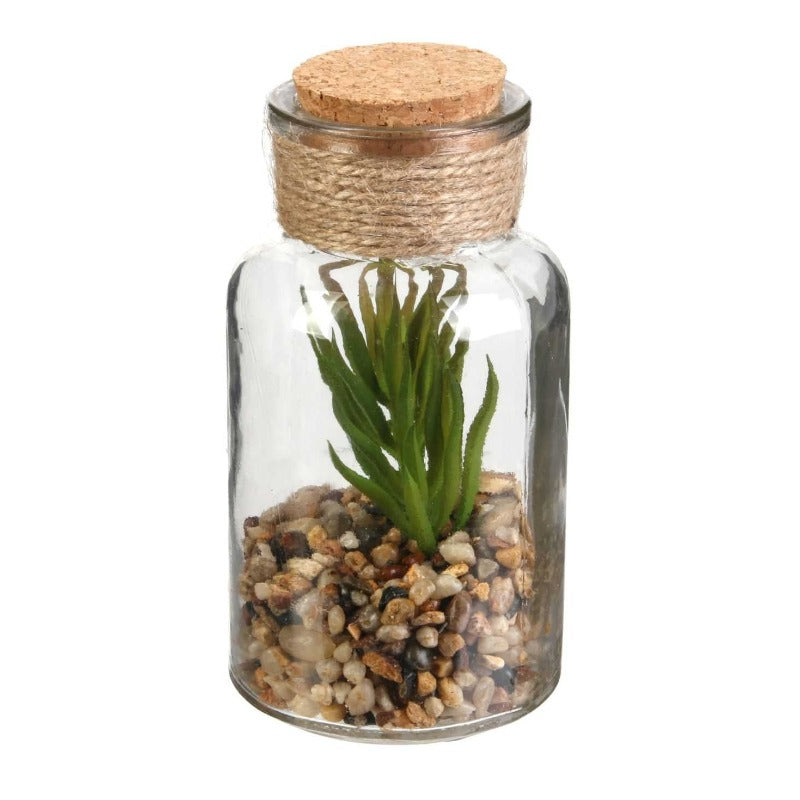 Glass Phial Artificial Plant 13cm