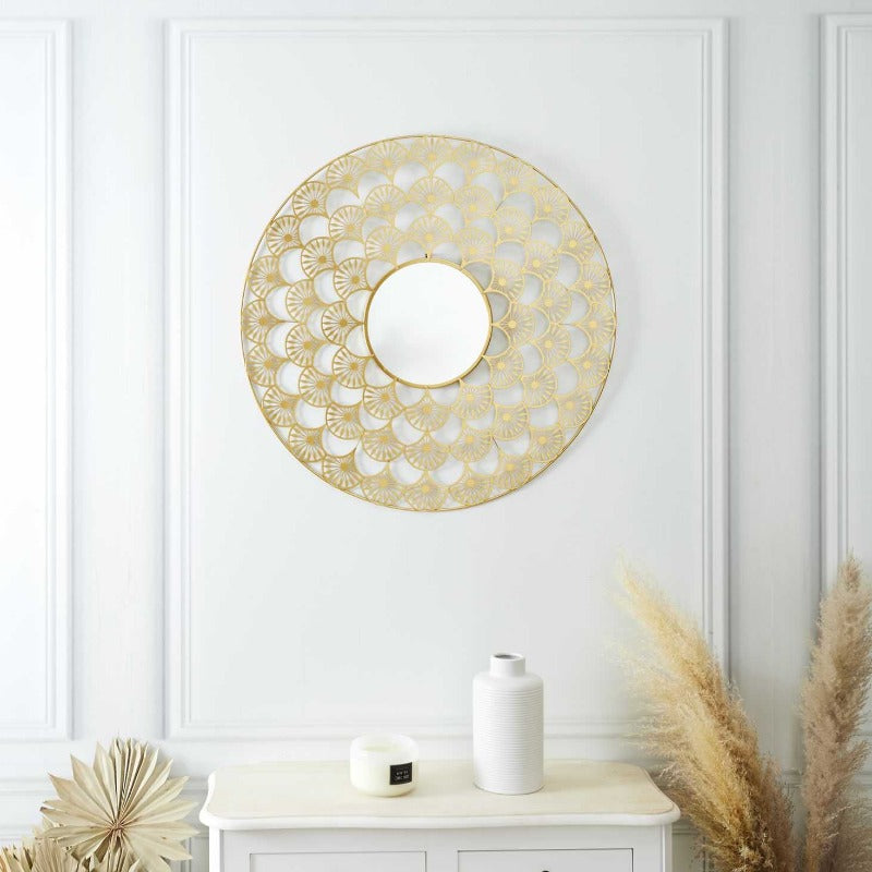 Metal Open Work Mirror 70cm