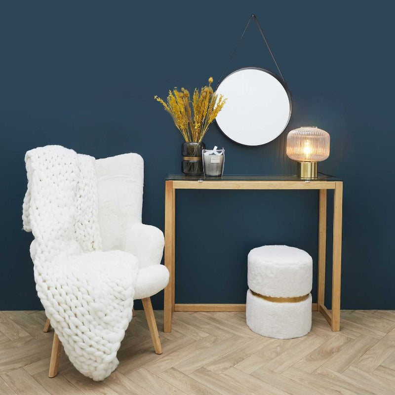 Round Mirror With Black Handle