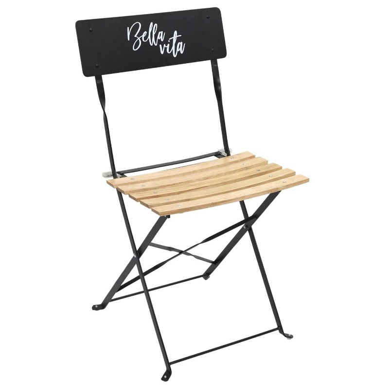 Bella Vita Black Folding Chair