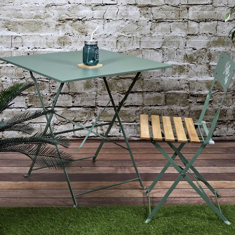 Palerme Khaki Folding Dining Table 70 x 70 x 71cm