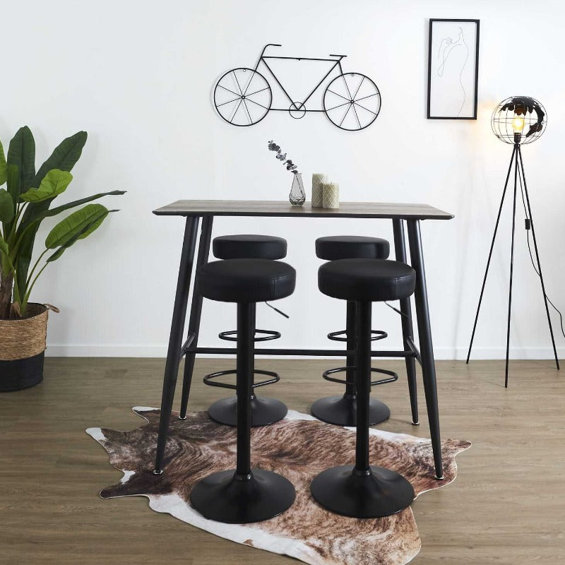 Mumford Adjustable Bar Stool Black