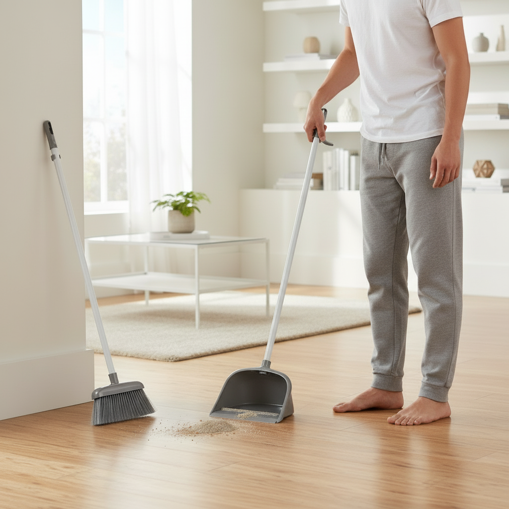 Hand Dustpan and Brush Silver Large
