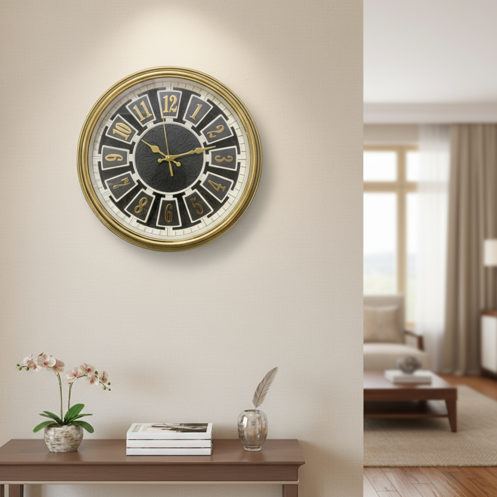 Heritage Wall Clock Cambridge Gold Tex