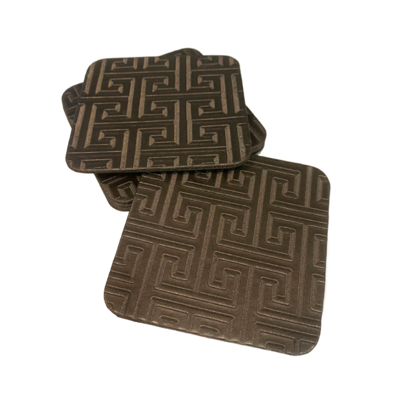 Faux Leather Coaster Set Square (5 Pieces)