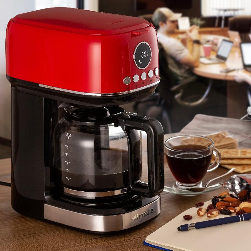 Modern Red Filter Coffee Machine