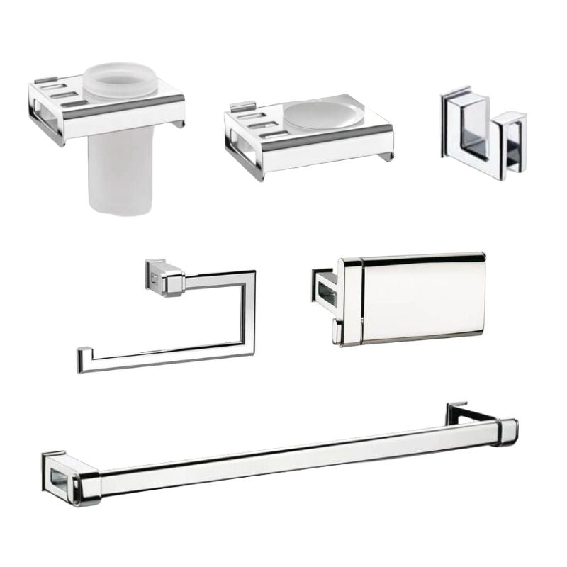 Stainless Steel Bathroom (Set of 6) Silver