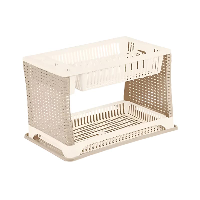 Two Folded Rattan Dish Rack