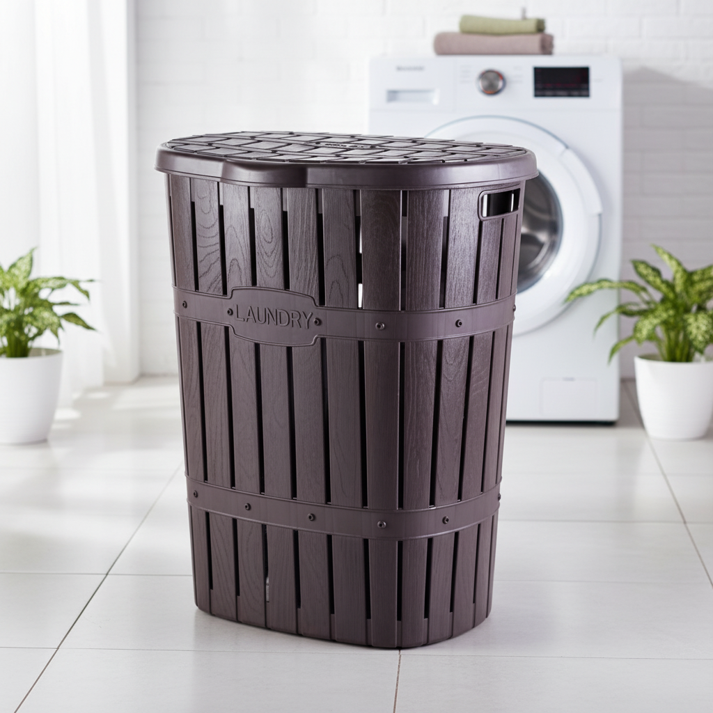 Bamboo Laundry Basket Brown