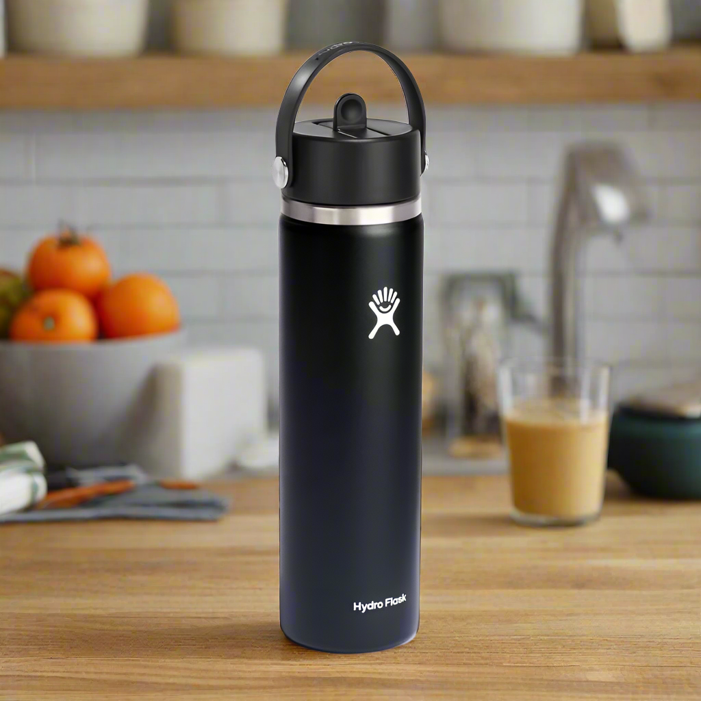 Hydro Flask 24 Oz Wide Flex Straw Cap Black