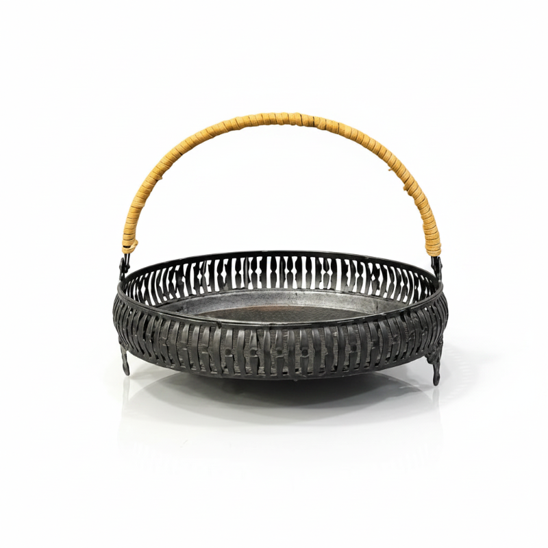 Iron Oval Fruit Basket Black