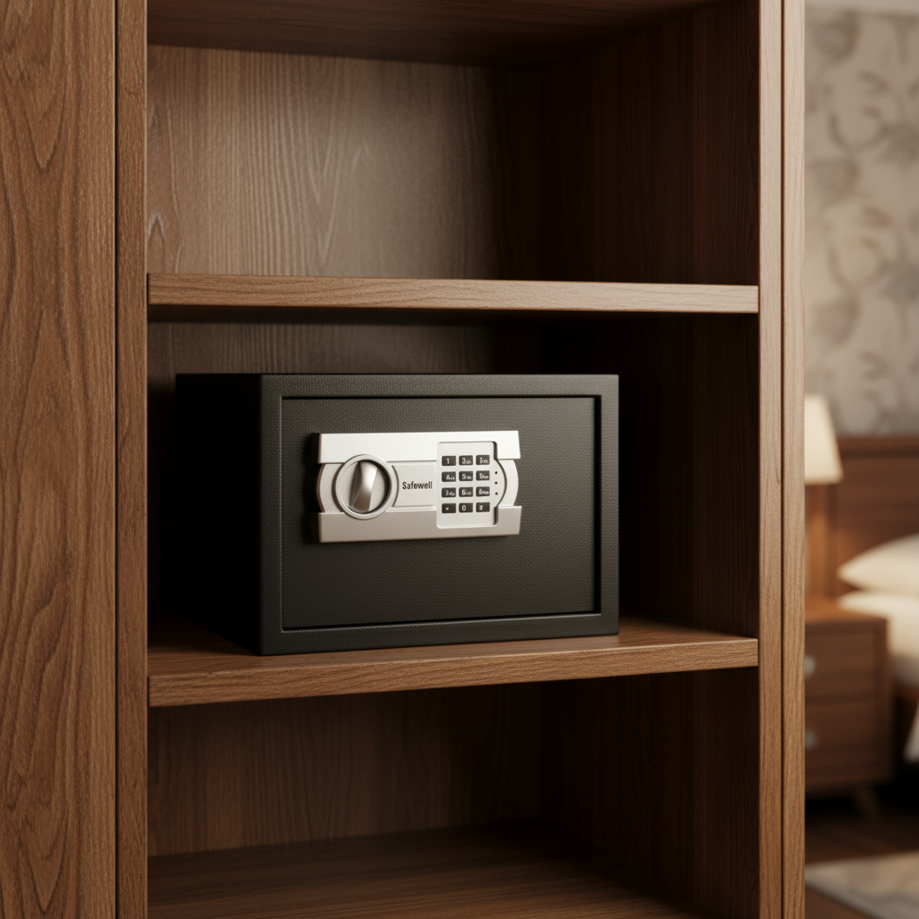 Digital Solid Steel Home Safe Small Black