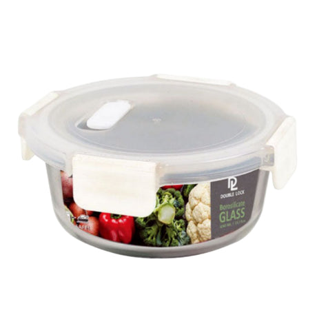 Double Lock Borosilicate Glass Food Container 450ml
