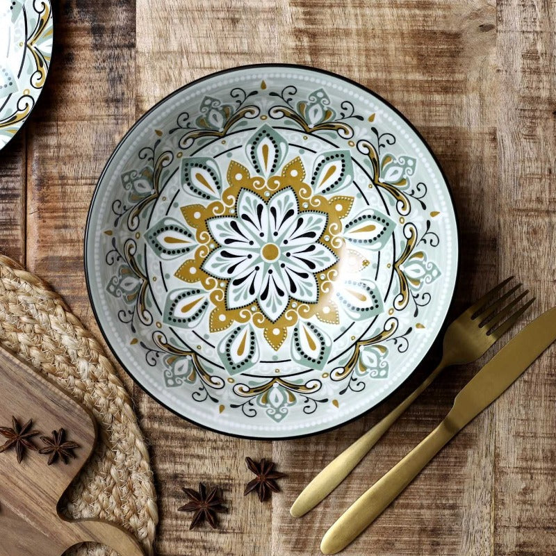 Green Jaipur Salad Bowl 21cm