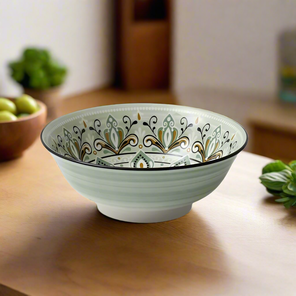 Green Jaipur Salad Bowl 21cm