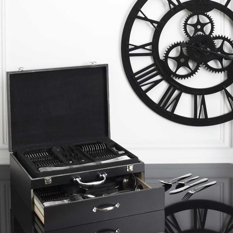 84 Piece Cutlery Set in a Wooden Case With Drawer