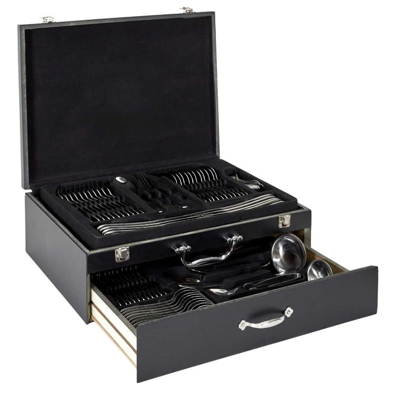 84 Piece Cutlery Set in a Wooden Case With Drawer