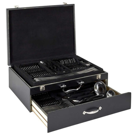 84 Piece Cutlery Set in a Wooden Case With Drawer