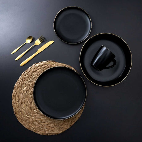 Black Ceramic Mug Gold Edge