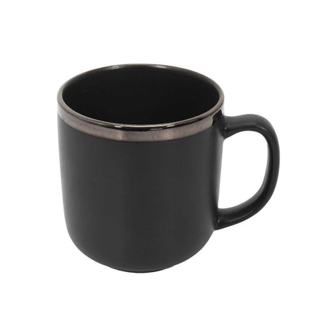 Black Ceramic Mug Gold Edge