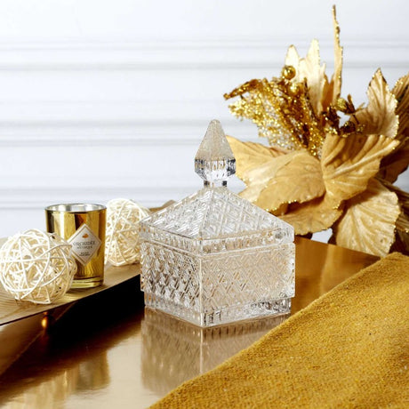 Glass Snack bowl Square With Lid