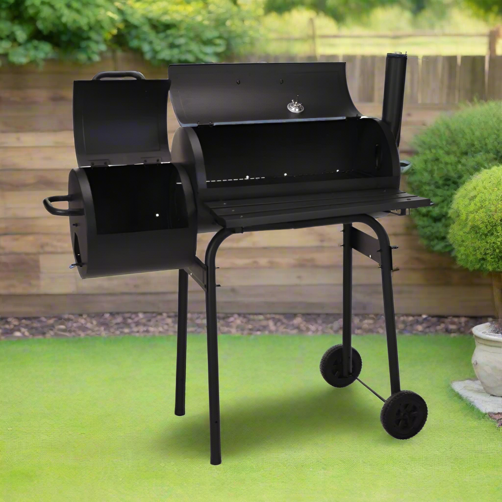 Charcoal BBQ Smoker Grill Black