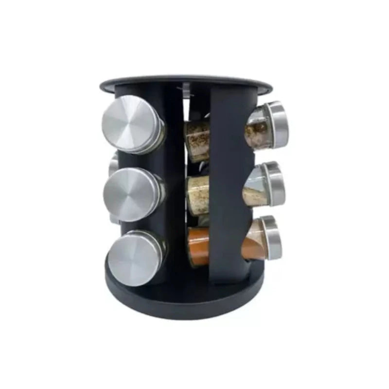 Stainless Steel Revolving Spice Jar Set (Set of 12pcs)