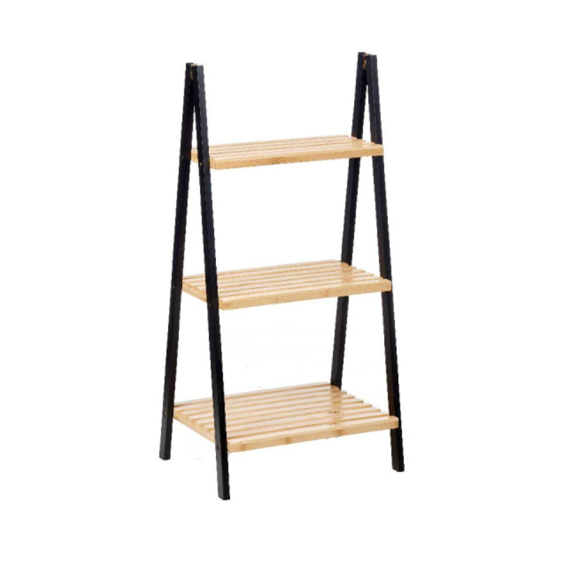 Ladder Rack 3 Shelves Bamboo Black