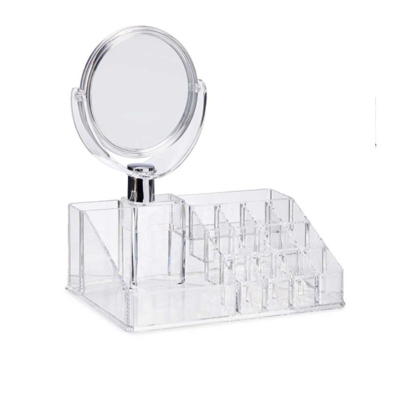 Makeup Organizer With Mirror 16 Slots