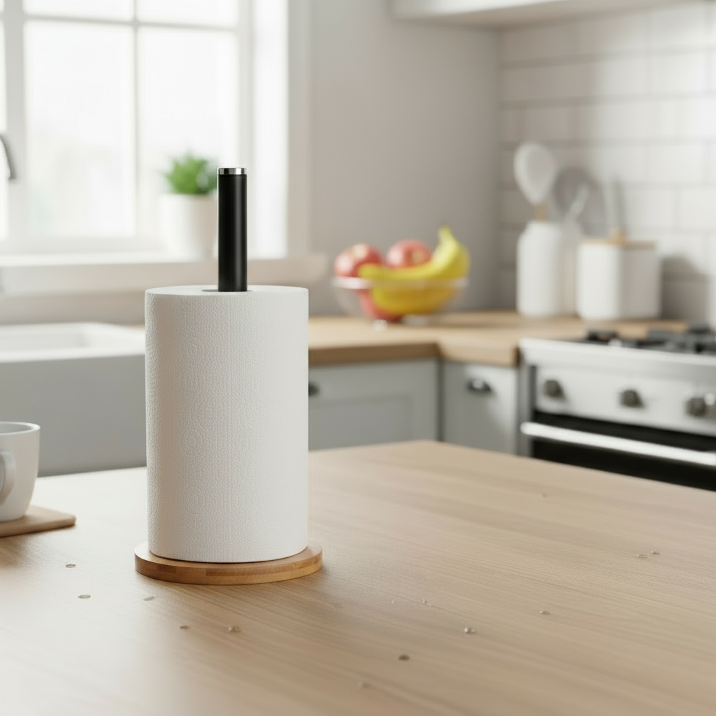 Matt Black Iron Bamboo Paper Holder