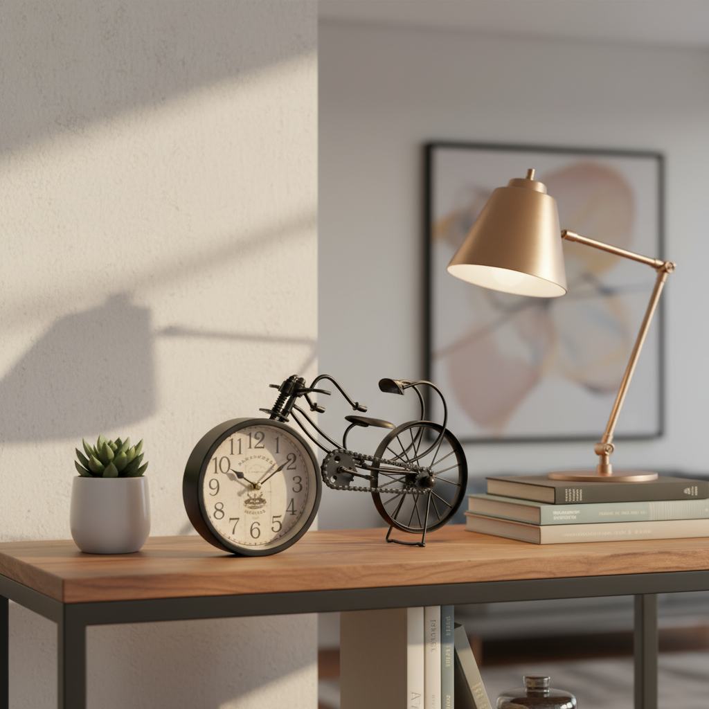 Metal Black Cycle Clock