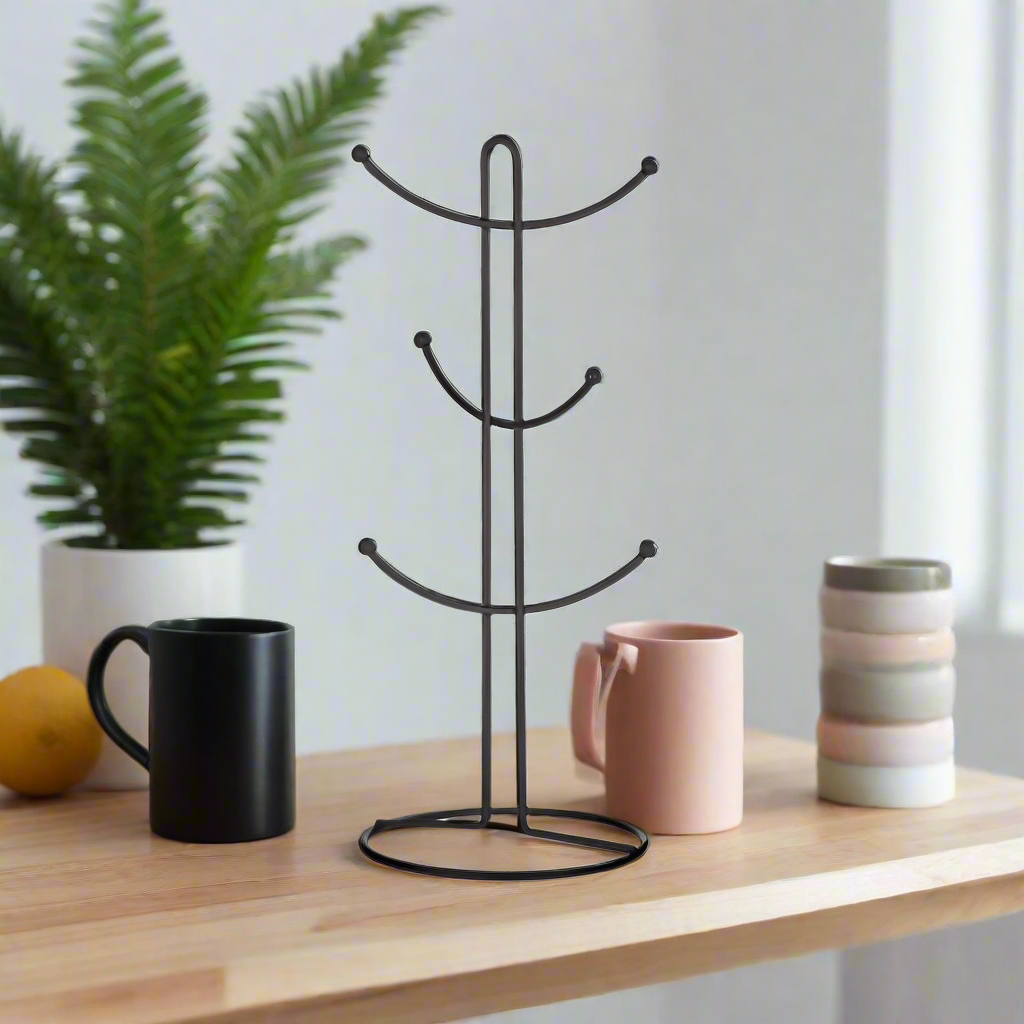 Metal Holder 6 Cups Black