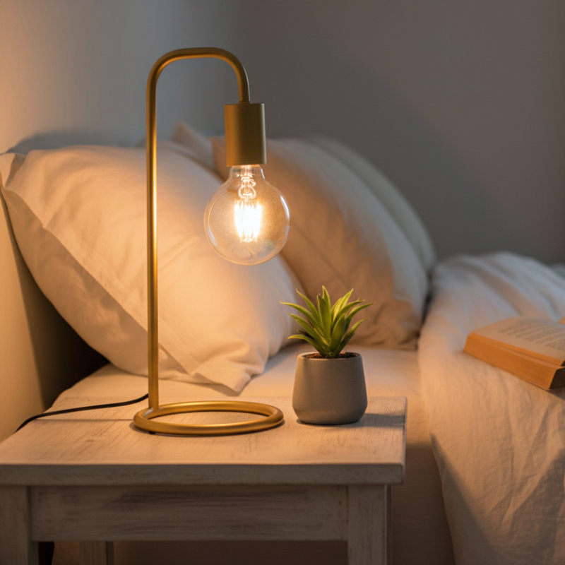 Metal Light Lamp 39cm Golden