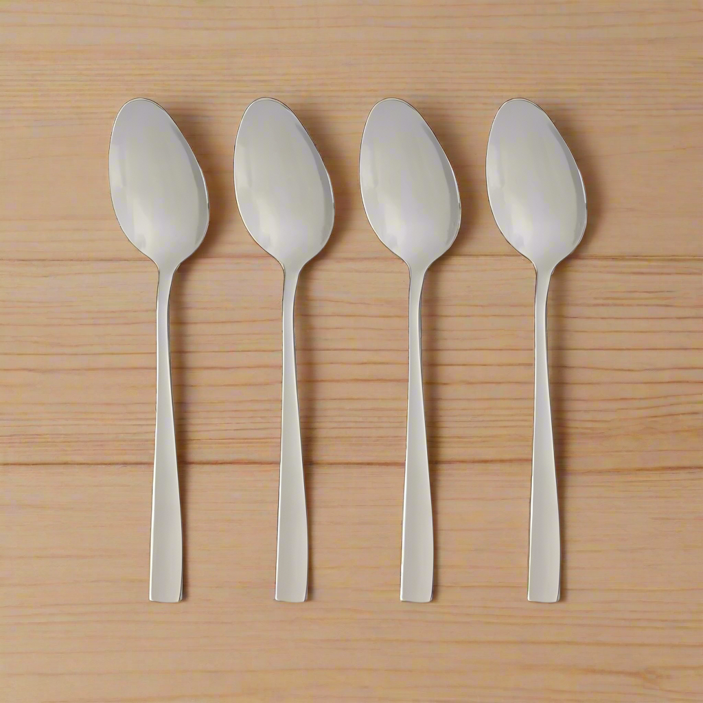 Metal Table Dessert Spoons Silver (Set of 4)