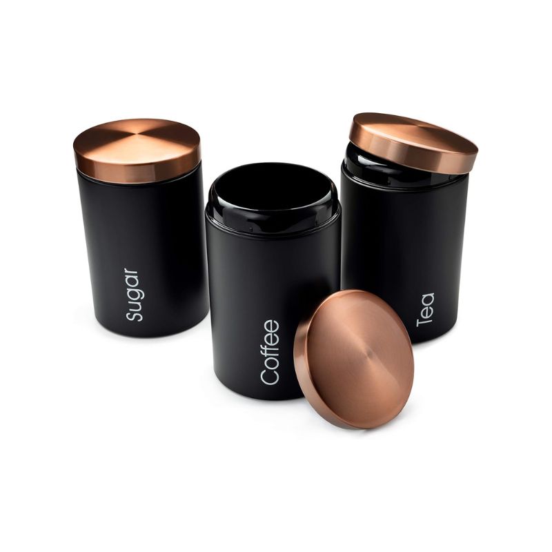 Metal Tea Coffee Sugar Canister (Set of 3)