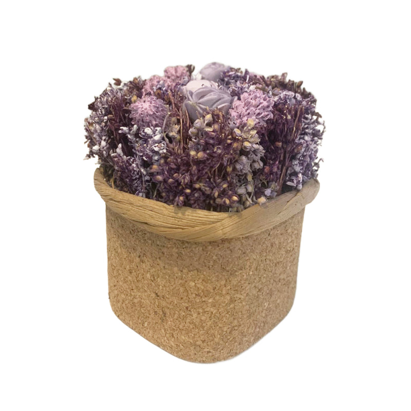 Mini Rose in Square Planter With Gift Box 9x9.5x11.5cm Purple