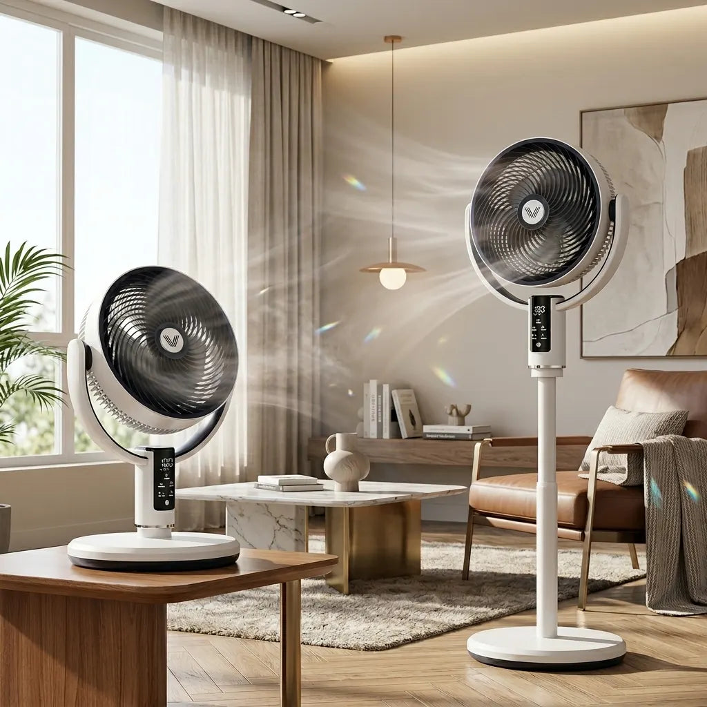 Multi Functional Rechargeable Standing Fan Adjustable Height