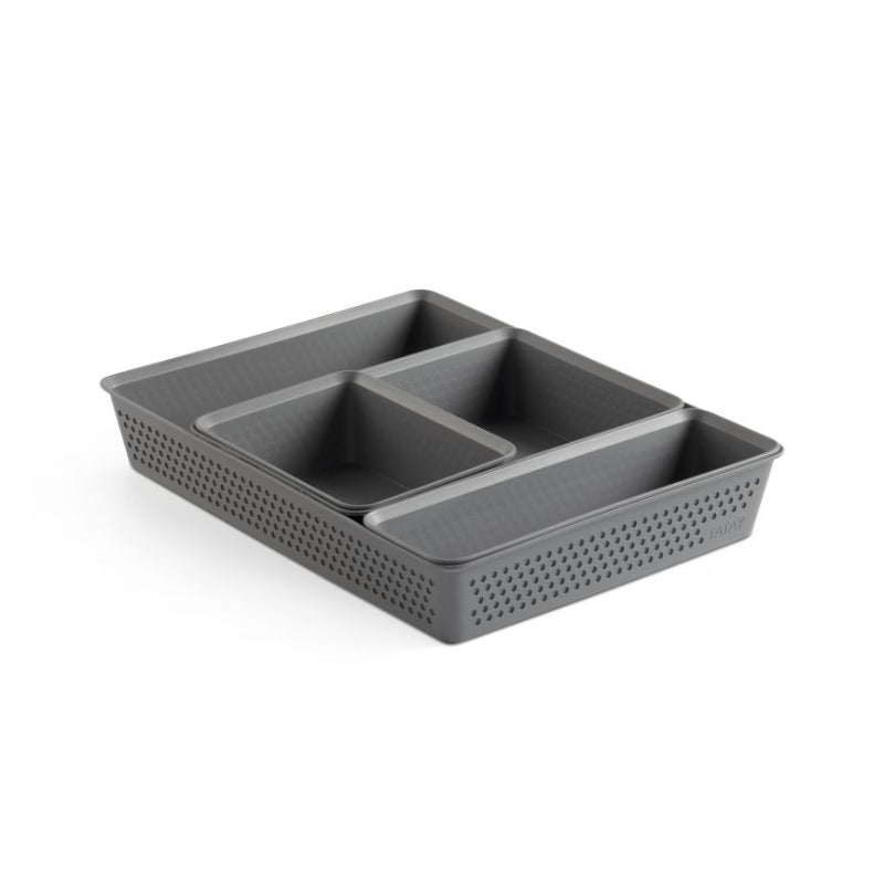 Multi Purpose Storage Organizer Slim Basket Bohol Anthracite Grey (Set of 4)
