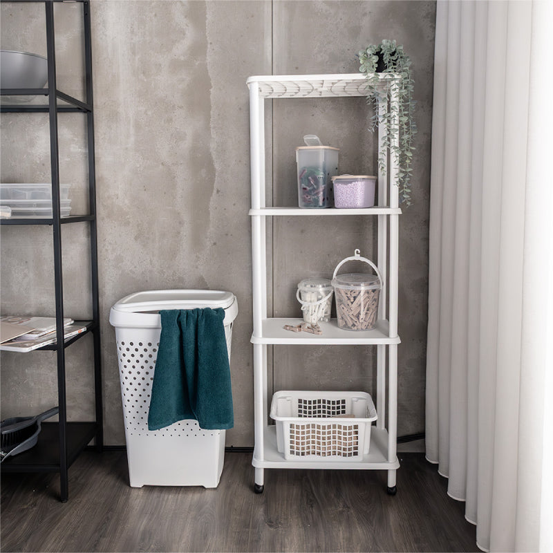 Kitchen Storage Four Shelf Trolley White