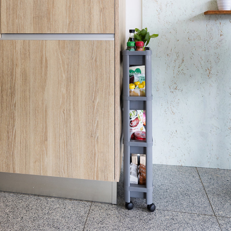 Four Tier Kitchen Storage Trolley White