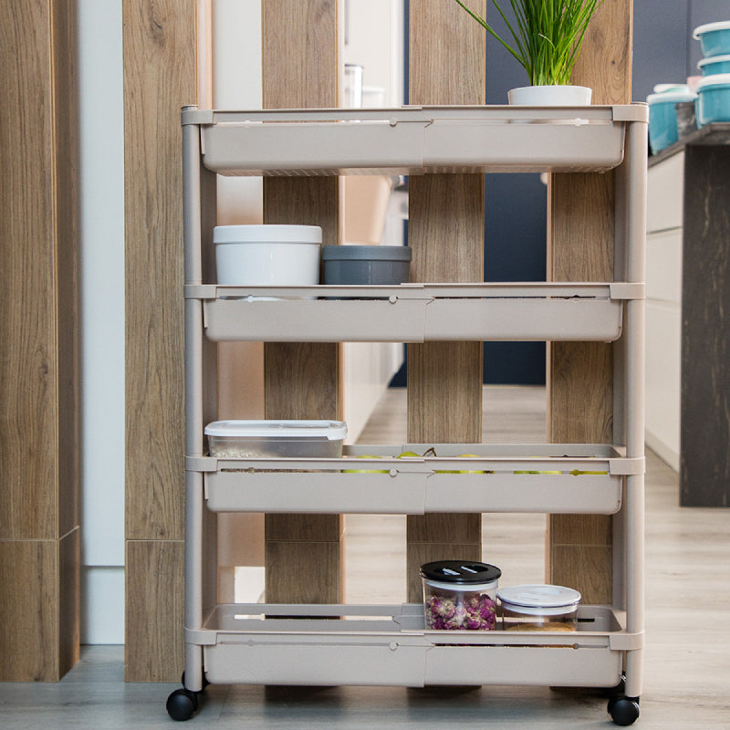 Four Tier Kitchen Storage Trolley White